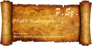 Pfaff Szalviusz névjegykártya